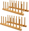 HBlife 2-Pack Bamboo Wooden Dish Rack, 7-Slot