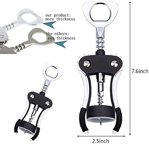 Foho Wine Opener, Multifunctional Wing Corkscrew Wine Bottle Opener