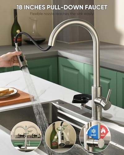 Kitchen Faucet with Cup Washer and Glass Rinser
