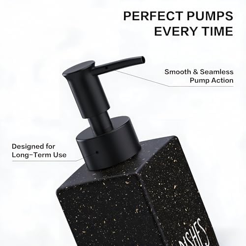 Cisily Kitchen Soap Dispenser Set with Sink Caddy, Black