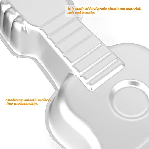 Guitar Shaped Cake Pan, Aluminum 3D Birthday Cake Mold Baking Mould