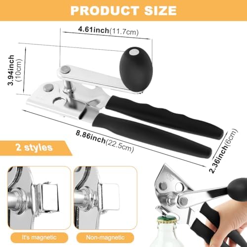 Commercial Can Opener Heavy Duty, Hand Crank for Large Cans,2pcs