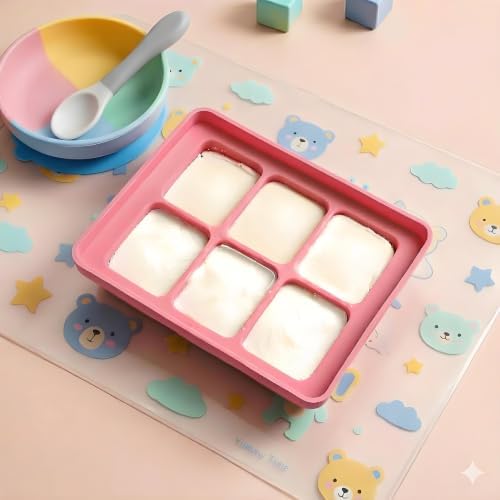 3Pcs Ice Cube Tray,Each Cube 2 oz(60ml) Baby Food Freezer