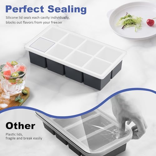Large Ice Cube Trays for Whiskey: GGOW Big Silicone Ice Cube Trays