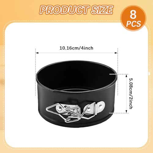 8 Pcs 4 Inch Springform Pan Mini Springform Small Leakproof Round Cake