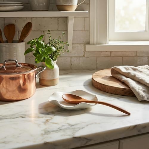 Ceramic Spoon Rest for Stove Top and Kitchen Counter, Utensil Holder