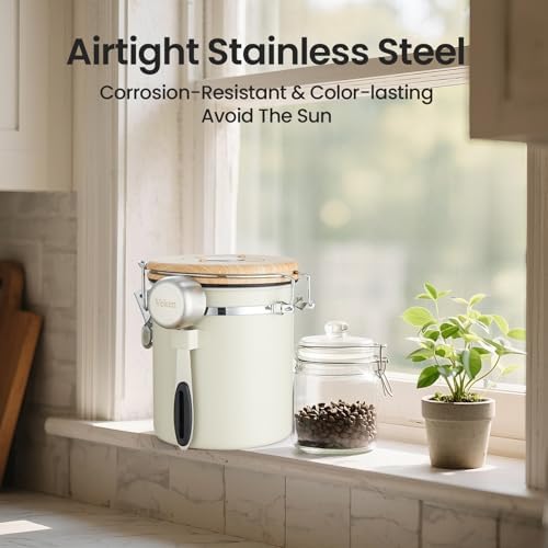 Veken Coffee Canister, Airtight Stainless Steel Food Storage