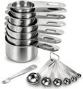Bopei 14-Piece 18/8 Stainless Steel Measuring Cups and Spoons Set