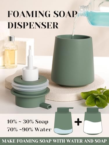 INGOFIN Ceramic Foaming Soap Dispenser -14 oz Foam Hand Soap Dispenser