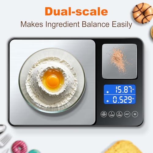 KUAIVO 0.001oz/33lbs Dual Platform Food Kitchen Scales Digital Weight