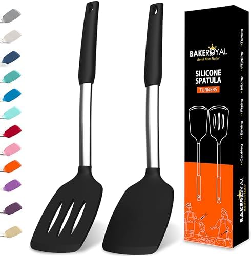 BakeRoyal Silicone Spatula Set - Turner Spatulas Silicone Heat