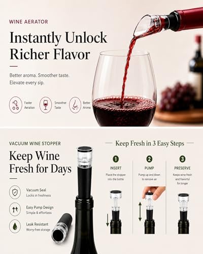 Yomety Rechargeable Electric Wine Opener Set with Base, Electric