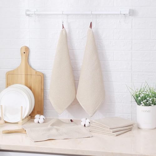 100% Cotton Waffle Weave Kitchen Towels, 6 Pack Dish Cloths for