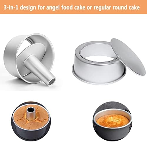 6 Inch Angel Food Cake Pan with Removable Bottom, Aluminum Round Tube