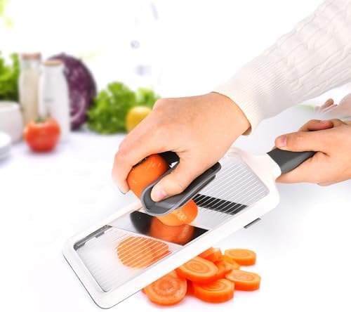 Mandoline Slicer for Kitchen, Adjustable Stainless Steel Blade
