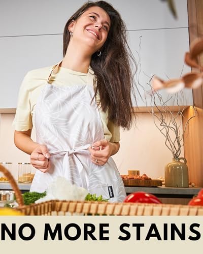Adjustable Cooking Aprons for Women with Pockets| Poly-Cotton