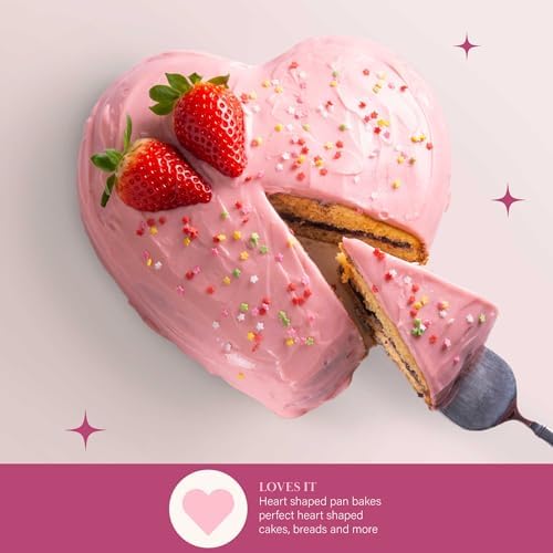 Paris Hilton Heart Shaped Nonstick Bakeware Set, Easy Release Carbon