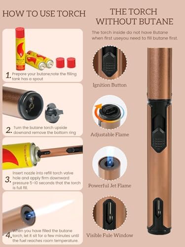 23Pcs Whiskey Cocktail Smoker Kit with Torch, 6 Flavors 12 Packs Wood