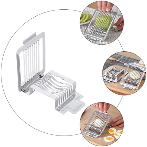 Xmas Stainless Steel Egg Slicer with 8 Cutting Wires, Silver
