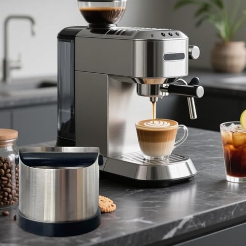 Espresso Knock Box, 700ML Stainless Steel Coffee Grounds Knock Box