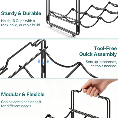 DTUQYX Stackable Water Bottle Organizer for Stanley, 4 Tier Metal