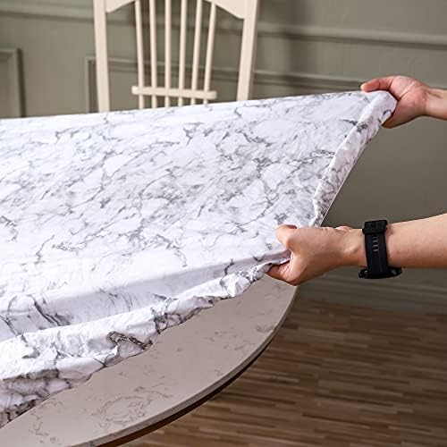 Walrus Round Vinyl Fitted Tablecloth with Flannel Backing Elastic Edge