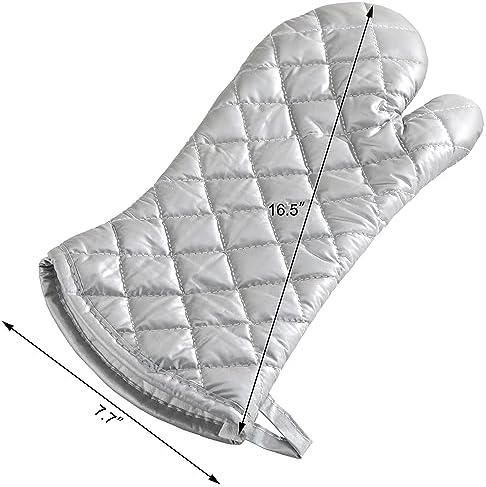 New Star Foodservice Oven Mitts with Extra Defense, up to 400F, Silver