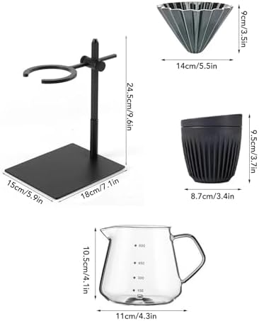 Omabeta Pour Over Coffee Dripper Stand Set, Double Layer Hand Brewing