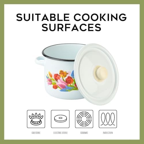 Enamel Cooking Pot with Enamel Lid