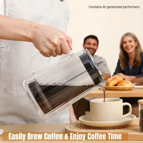 Glass French Press Coffee Maker, 34oz