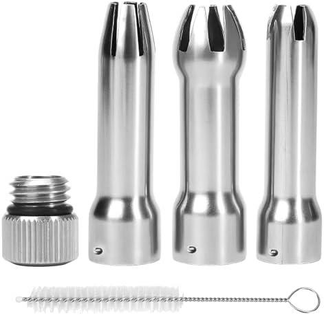 Nozzle Metal Whipped Cream Dispenser, 3 Pieces Stainless Steel