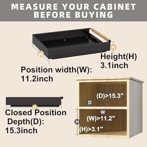 Pull Out Cabinet Organizer, 15.3'' Deep Expandable Slide Out Cabinet