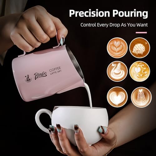 Milk Frothing Pitcher with Sharp Spout & Angled Rim – Precision latte