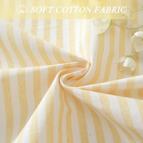 meioro Striped Ruffled Tablecloth Square Fall Cotton Blend Stripe