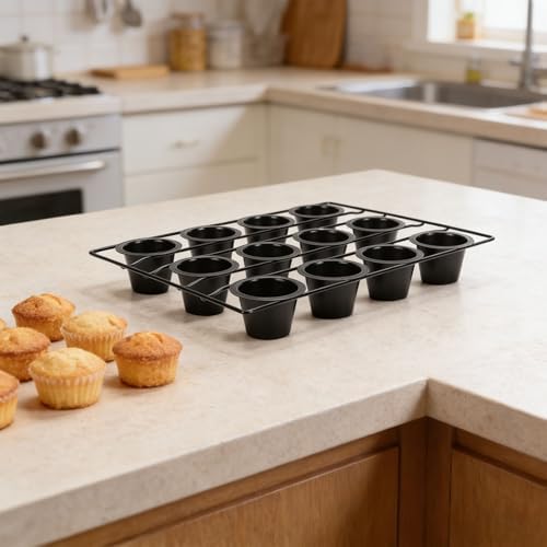 24 Cup Mini Muffin Pan for Cupcakes, Carbon Steel