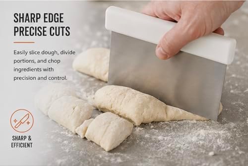 CutleryMania Bench Scraper 2-Pack — Stainless Steel Dough & Pastry