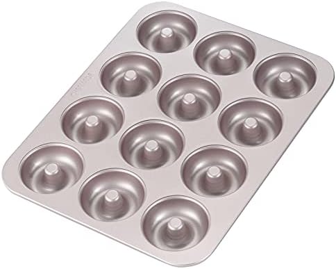 CHEFMADE Donut Mold Cake Pan, 12-Cavity Non-Stick Ring Doughnut