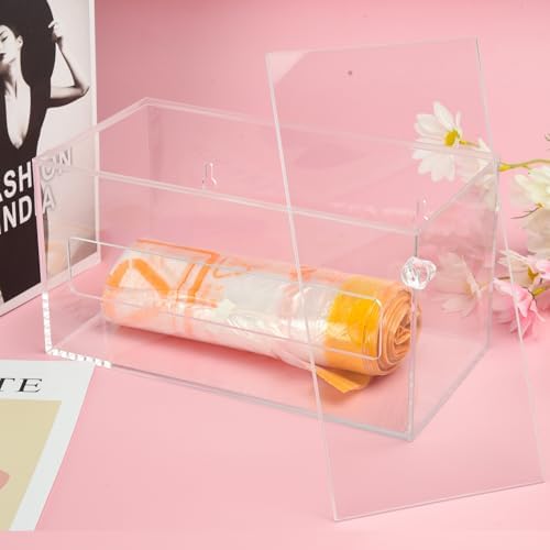 Trash Garbage Bag Roll Holder Dispenser Wall Mount Acrylic Storge