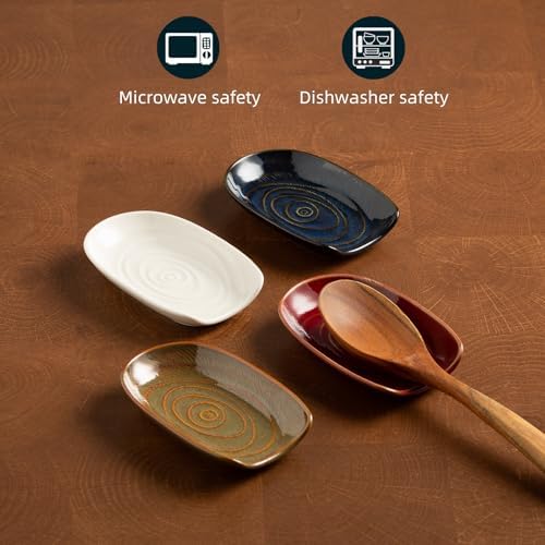Ceramic Spoon Rest, 5" Utensil Holder for Stove Top & Counter