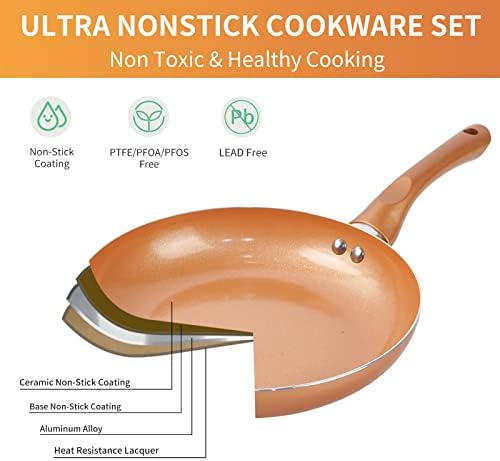 M MELENTA Pots and Pans Set Ultra Nonstick, Pre-Installed 11pcs