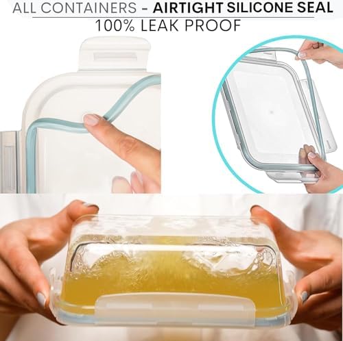 Razab 16 Pc 30 Oz Glass Meal Prep Containers