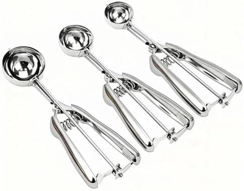 Ice cream spoon,3Pcs Cookie Scoop Set,Stainless steel ice cream scoop