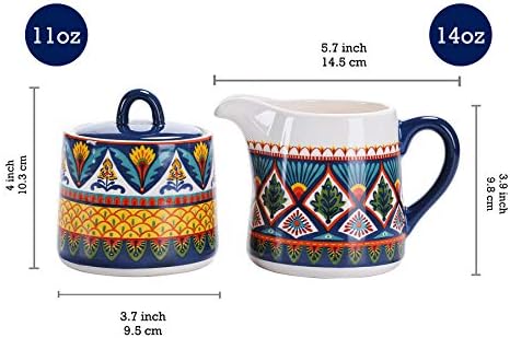 Bico Havana Ceramic Sugar and Creamer with Mugs Set, Afternoon Tea