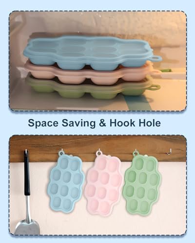 KingKam Breastmilk Popsicle Molds, Baby Fruit Feeder Teething Tray
