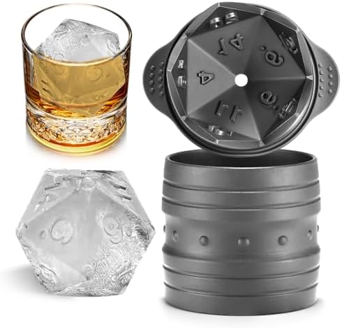 Nax Caki D20 Dice Ice Mold, DND Gamer Gifts for Men Women, Cool