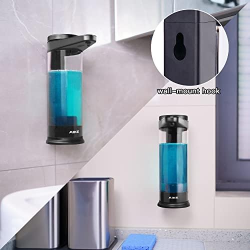 AIKE 17oz Rechargeable Automatic Liquid Soap Dispenser, Black
