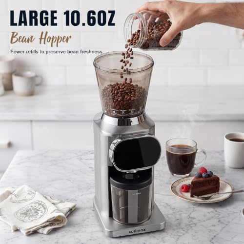 CUSIMAX Electric Burr Coffee Grinder, 48 Settings