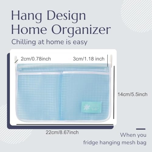 4PCS Refrigerator Door Organizer Set, Fridge Hanging Mesh Bag for