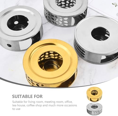 2 Pcs Japanese Stainless Steel Teapot Warmer Base Xmas Tea Heater