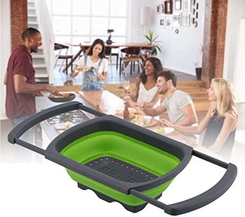 FLEXMAN Collapsible Colander Set, Folding Silicone Drain Basket